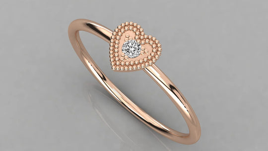 Triangolo Pyramid Ring - round brilliant diamond ring - side profile - hand-made in Byron Bay Hinterland, Australia by Lucano Fine Jewellery