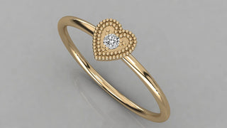 Triangolo Pyramid Ring - round brilliant diamond ring - angled view - hand-made in Byron Bay Hinterland, Australia by Lucano Fine Jewellery
