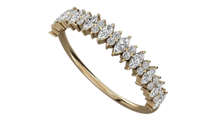 Alternanza Marquise Eternity Ring - side profile showing 11 marquise diamonds and pavé band - Lucano Byron Bay