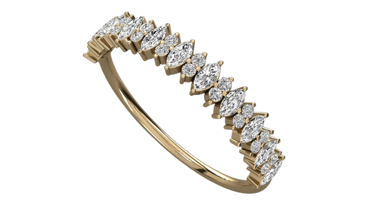 Alternanza Marquise Eternity Ring - side profile showing 11 marquise diamonds and pavé band - Lucano Byron Bay