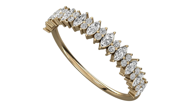 Alternanza Marquise Eternity Ring - side profile showing 11 marquise diamonds and pavé band - Lucano Byron Bay