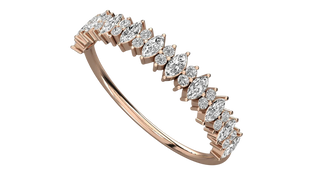 Alternanza Marquise Eternity Ring - angled view showing full eternity laurel-crown setting - Lucano Byron Bay