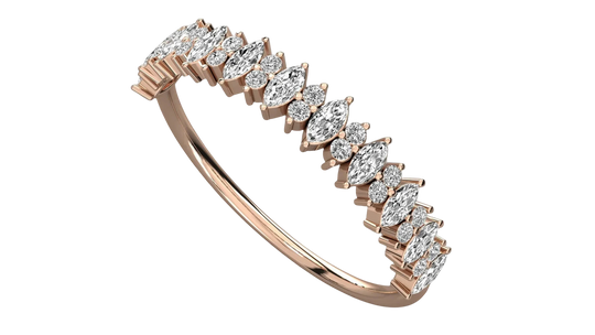 Alternanza Marquise Eternity Ring - angled view showing full eternity laurel-crown setting - Lucano Byron Bay