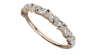 Foglia di Lauro Ring - marquise eternity ring - angled view - Lucano