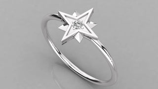 Lucia Star Ring - round brilliant diamond ring - front view - hand-made in Byron Bay Hinterland, Australia by Lucano Fine Jewellery