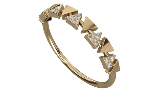Pyramidi Triangle Eternity Ring - pavé diamond eternity ring - side profile - Lucano