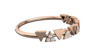 Pyramidi Triangle Eternity Ring - pavé diamond eternity ring - angled view - Lucano