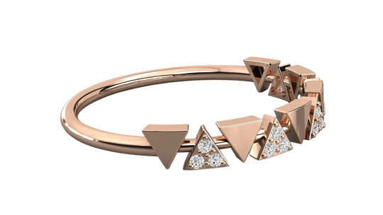Pyramidi Triangle Eternity Ring - pavé diamond eternity ring - angled view - Lucano