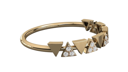 Pyramidi Triangle Eternity Ring - pavé diamond eternity ring - top view - Lucano