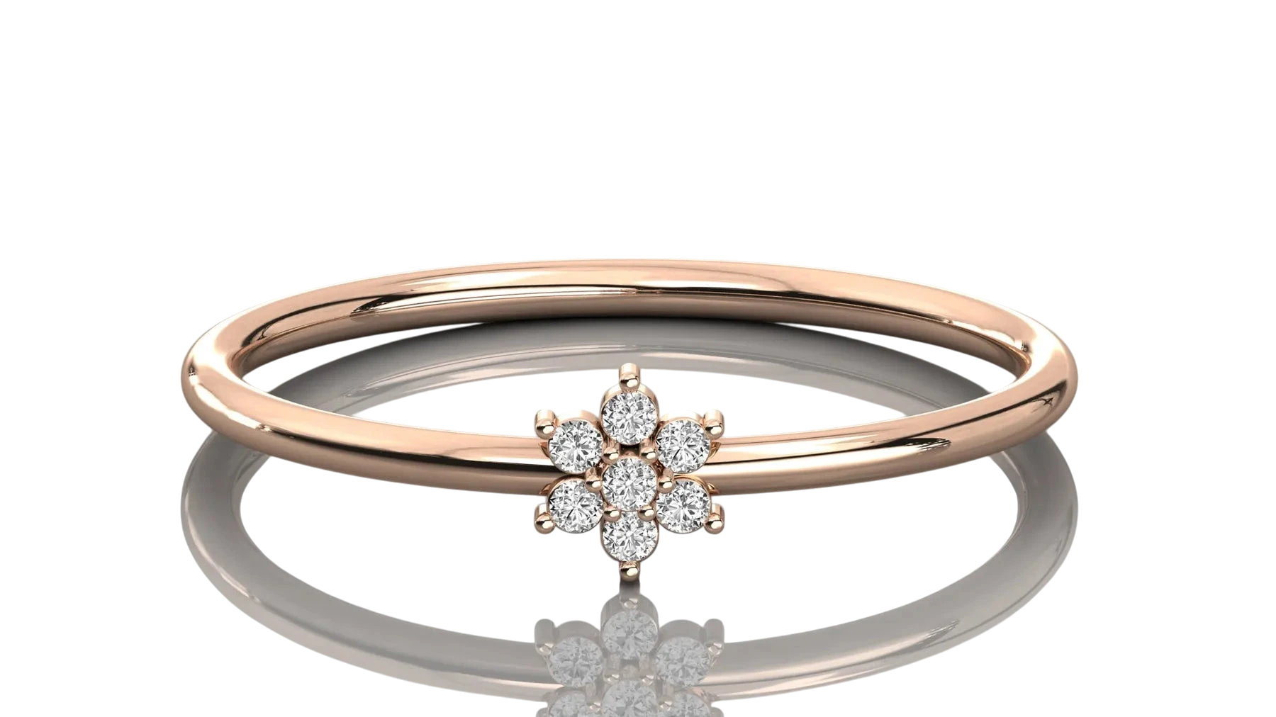 Margherita Petite Ring - daisy diamond stacking ring, handcrafted in Byron Bay, Australia by Lucano