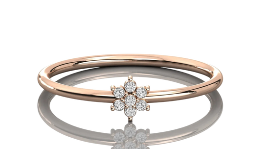 Margherita Petite Ring - daisy diamond stacking ring, handcrafted in Byron Bay Hinterland, Australia by Lucano