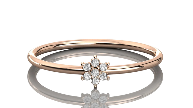 Margherita Petite Ring - daisy diamond stacking ring, handcrafted in Byron Bay Hinterland, Australia by Lucano