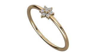 Margherita Petite Ring - daisy diamond stacking ring - side profile - Lucano