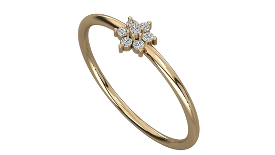Margherita Petite Ring - daisy diamond stacking ring - side profile - Lucano