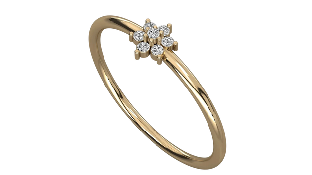 Margherita Petite Ring - daisy diamond stacking ring - side profile - Lucano
