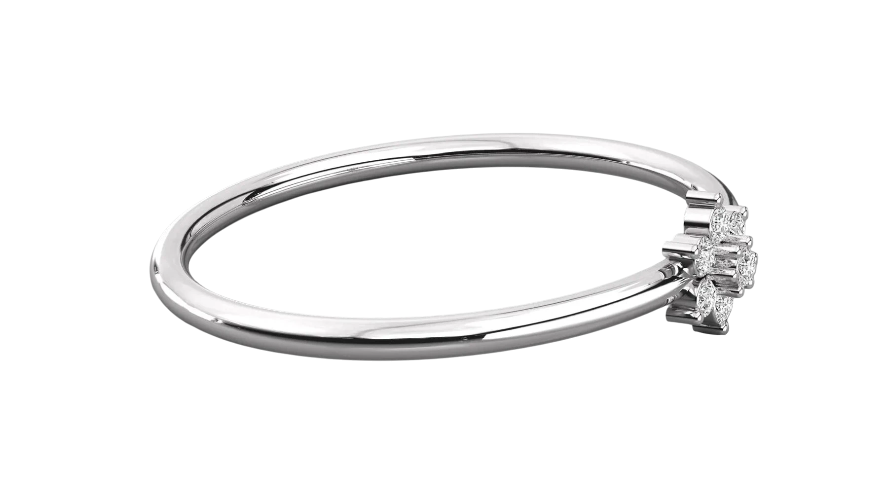 Margherita Petite Ring - daisy diamond stacking ring - three-quarter view - Lucano