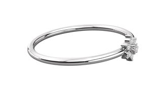 Margherita Petite Ring - daisy diamond stacking ring - three-quarter view - Lucano