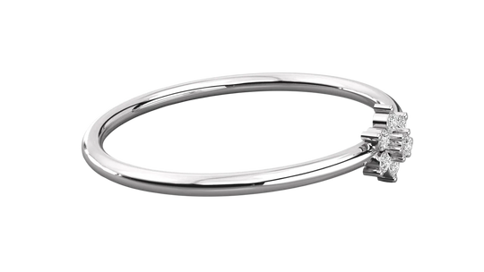 Margherita Petite Ring - daisy diamond stacking ring - three-quarter view - Lucano