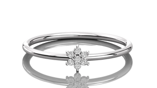 Margherita Petite Ring - daisy diamond stacking ring - detail close-up - Lucano