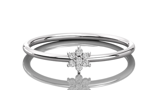 Margherita Petite Ring - daisy diamond stacking ring - detail close-up - Lucano