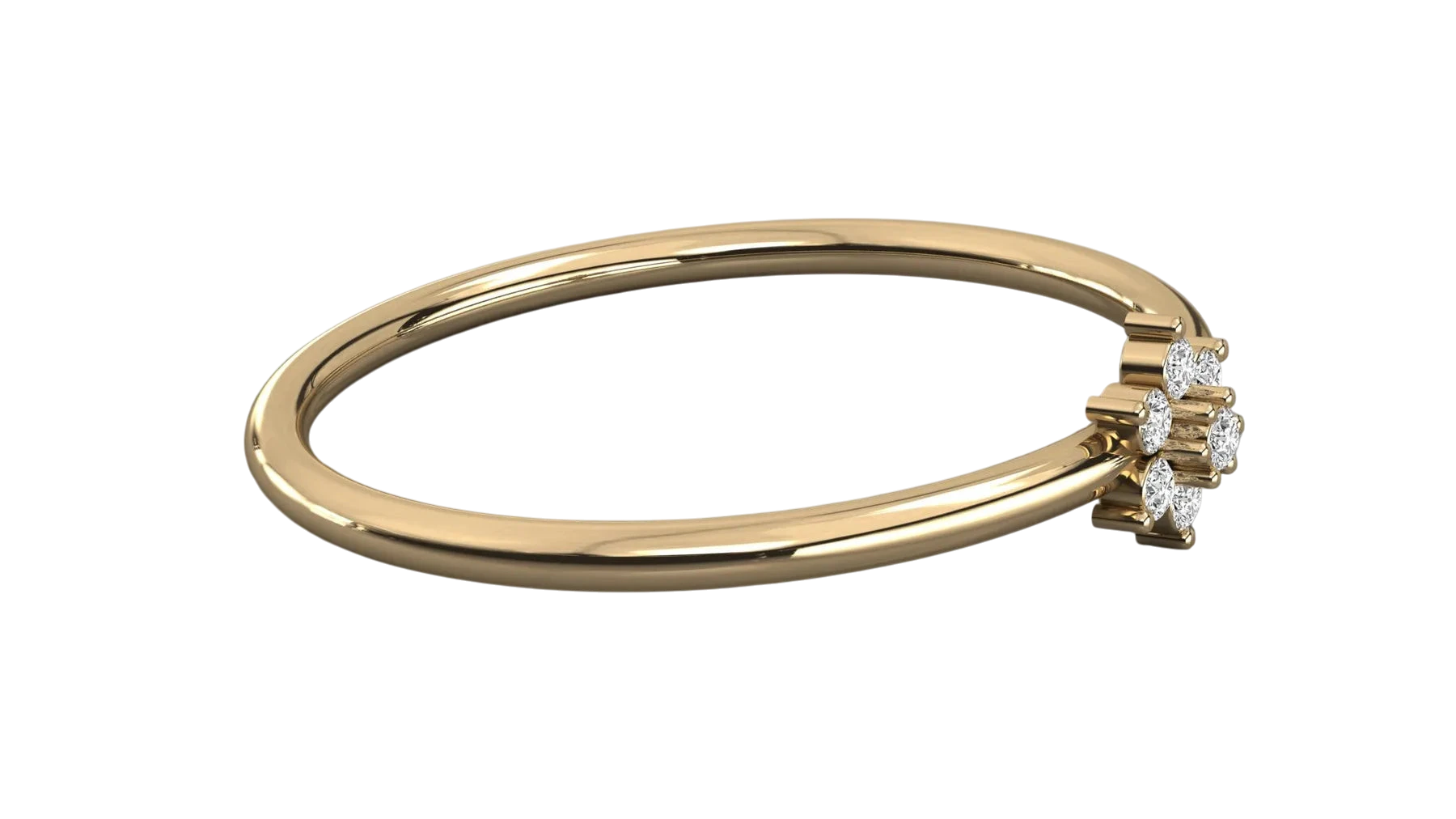 Margherita Petite Ring - daisy diamond stacking ring - top view - Lucano