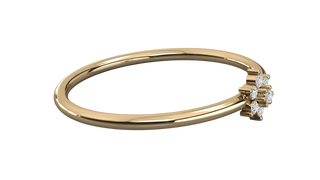 Margherita Petite Ring - daisy diamond stacking ring - top view - Lucano