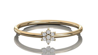 Margherita Petite Ring - daisy diamond stacking ring - on hand - Lucano
