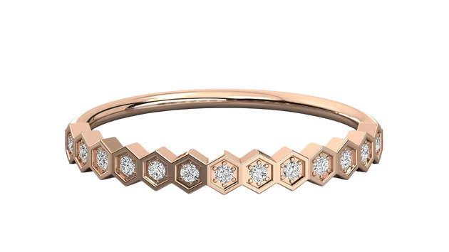 Favo Honeycomb Eternity Ring - honeycomb pavé eternity ring, handcrafted in Byron Bay, Australia by Lucano