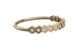 Favo Honeycomb Eternity Ring - honeycomb pavé eternity ring - top view - Lucano