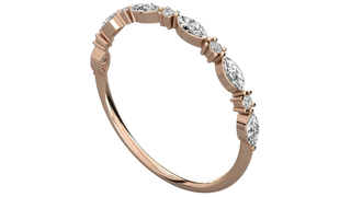 Foglia Marquise Eternity Ring - marquise diamond eternity ring - side profile - Lucano