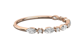 Foglia Marquise Eternity Ring - marquise diamond eternity ring - angled view - Lucano