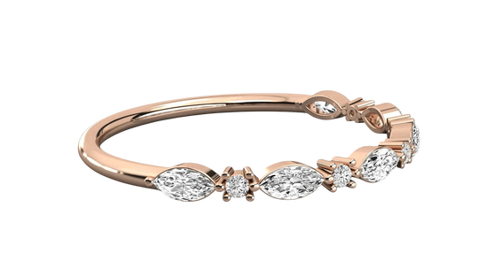 Foglia Marquise Eternity Ring - marquise diamond eternity ring - angled view - Lucano