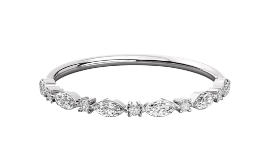 Foglia Marquise Eternity Ring - marquise diamond eternity ring - detail close-up - Lucano