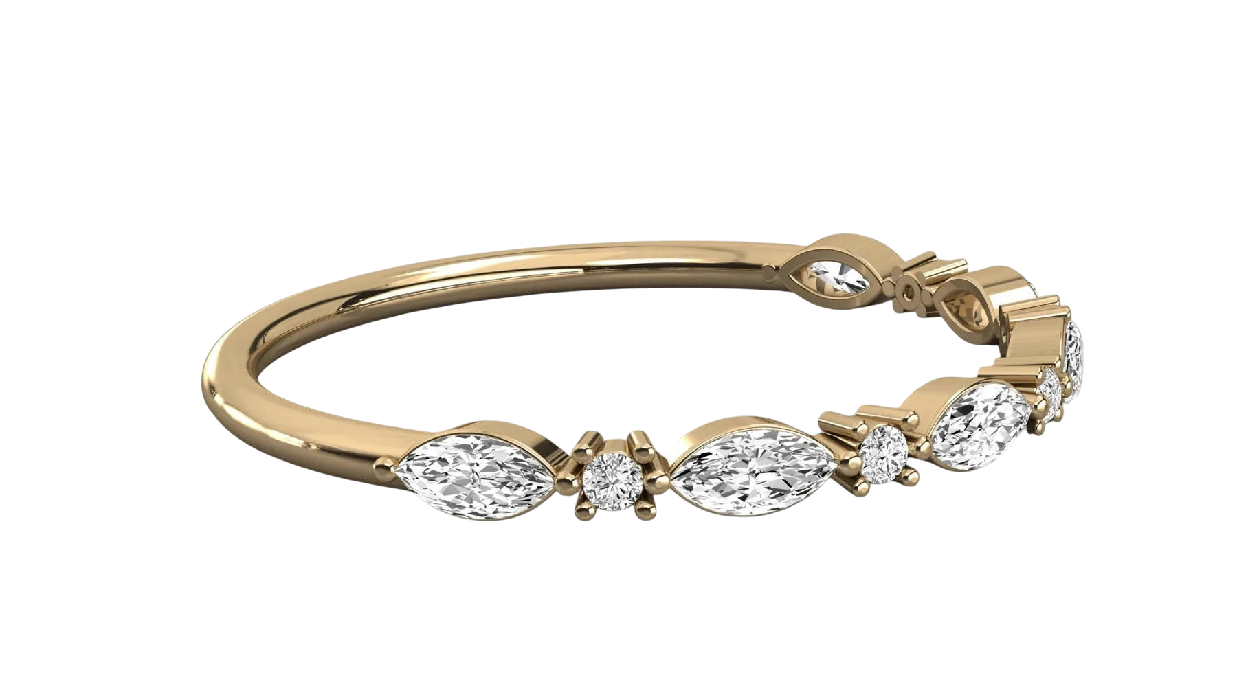 Foglia Marquise Eternity Ring - marquise diamond eternity ring - top view - Lucano