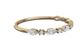 Foglia Marquise Eternity Ring - marquise diamond eternity ring - top view - Lucano