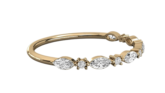 Foglia Marquise Eternity Ring - marquise diamond eternity ring - top view - Lucano