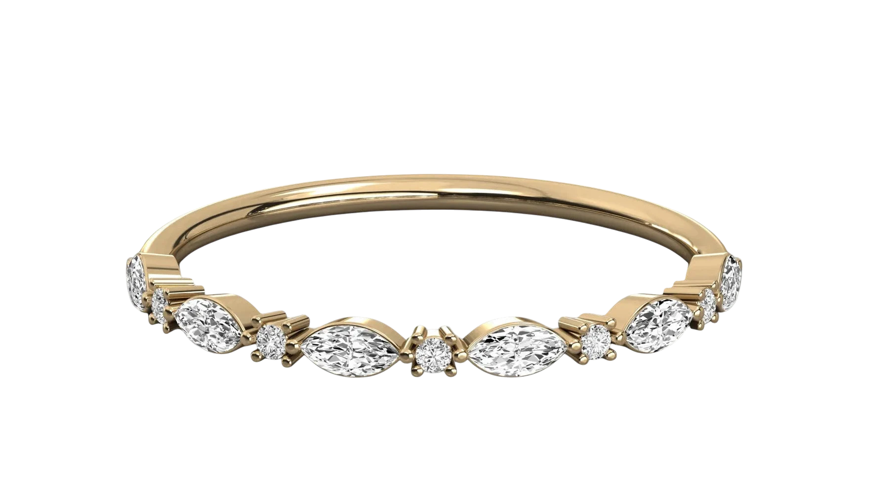 Foglia Marquise Eternity Ring - marquise diamond eternity ring - on hand - Lucano