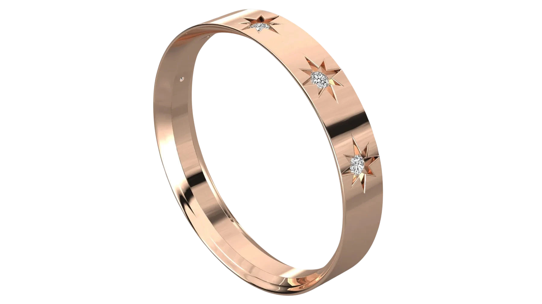 Stellaria Stardust Bangle Ring - diamond stacking ring - detail close-up - Lucano