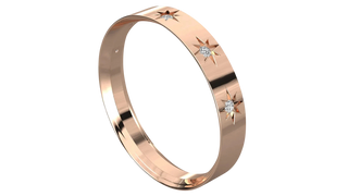Stellaria Stardust Bangle Ring - diamond stacking ring - detail close-up - Lucano