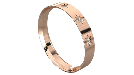 Stellaria Stardust Bangle Ring - diamond stacking ring - detail close-up - Lucano