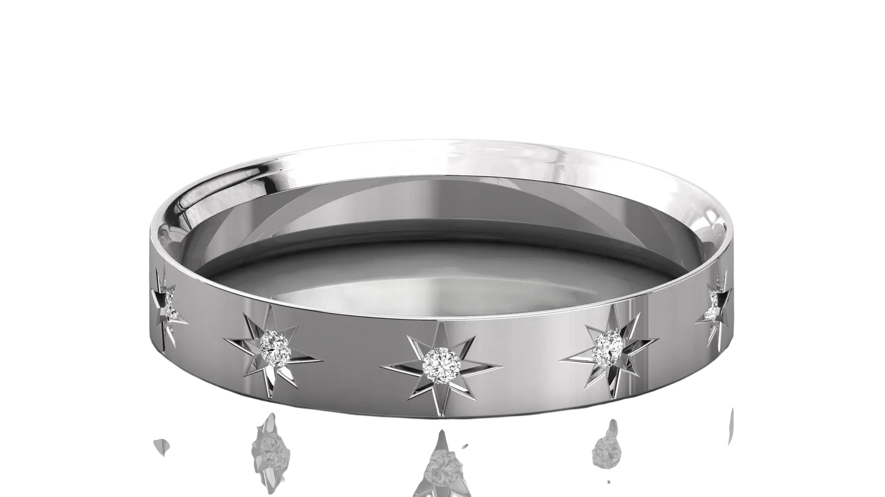 Stellaria Stardust Bangle Ring - diamond stacking ring - top view - Lucano