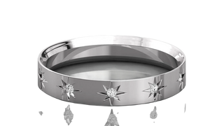 Stellaria Stardust Bangle Ring - diamond stacking ring - top view - Lucano