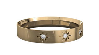 Stellaria Stardust Bangle Ring - diamond stacking ring - angled view - Lucano
