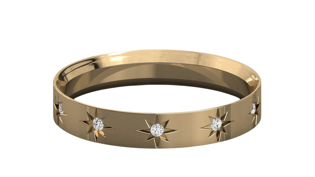 Stellaria Stardust Bangle Ring - diamond stacking ring, handcrafted in Byron Bay Hinterland, Australia by Lucano
