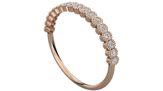 Coronella Pavé Eternity Ring - minimalist diamond wedding band - side profile - Lucano