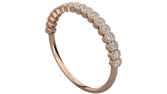 Coronella Pavé Eternity Ring - minimalist diamond wedding band - side profile - Lucano