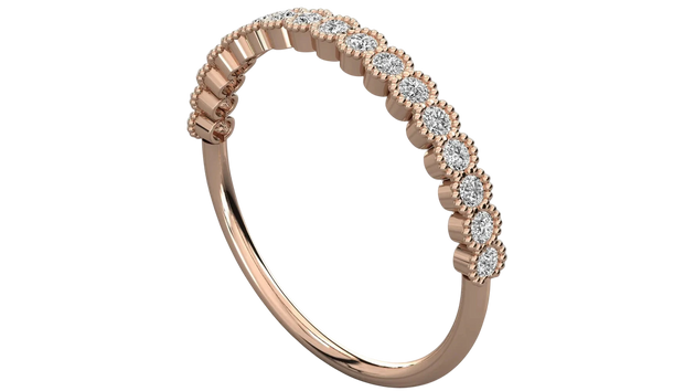 Coronella Pavé Eternity Ring - minimalist diamond wedding band - side profile - Lucano