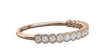 Coronella Pavé Eternity Ring - minimalist diamond wedding band - angled view - Lucano