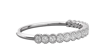 Coronella Pavé Eternity Ring - minimalist diamond wedding band - three-quarter view - Lucano