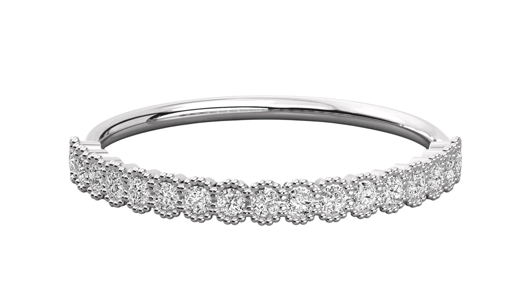 Coronella Pavé Eternity Ring - minimalist diamond wedding band - detail close-up - Lucano